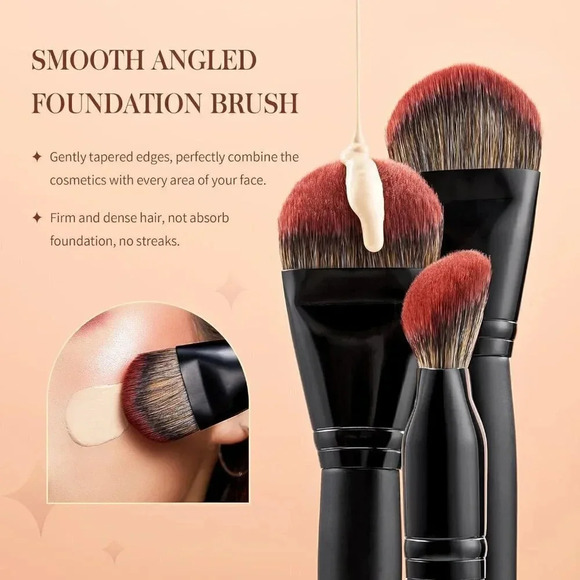 Jessup Large Face Makeup Premium  Synthetic Brushes 5pcs Phantom Black T273 - Picture 4 of 10